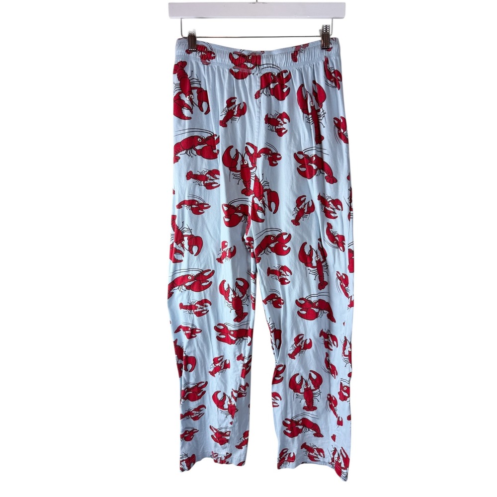 Lazy One Lobster Print Pajama Pants Blue Red Cotton Lounge Bottoms Womens Medium - Picture 4 of 5